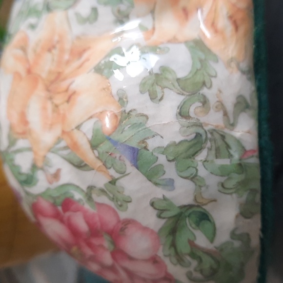 Vintage chintz cottagecore floral print decoupage cat figurine - Picture 9 of 9